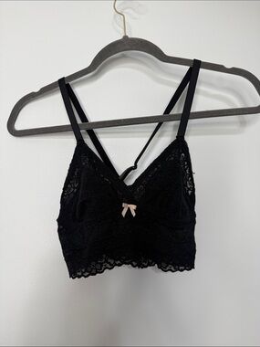 Aerie Lace Bralette with Cross-Back Straps - Black XS